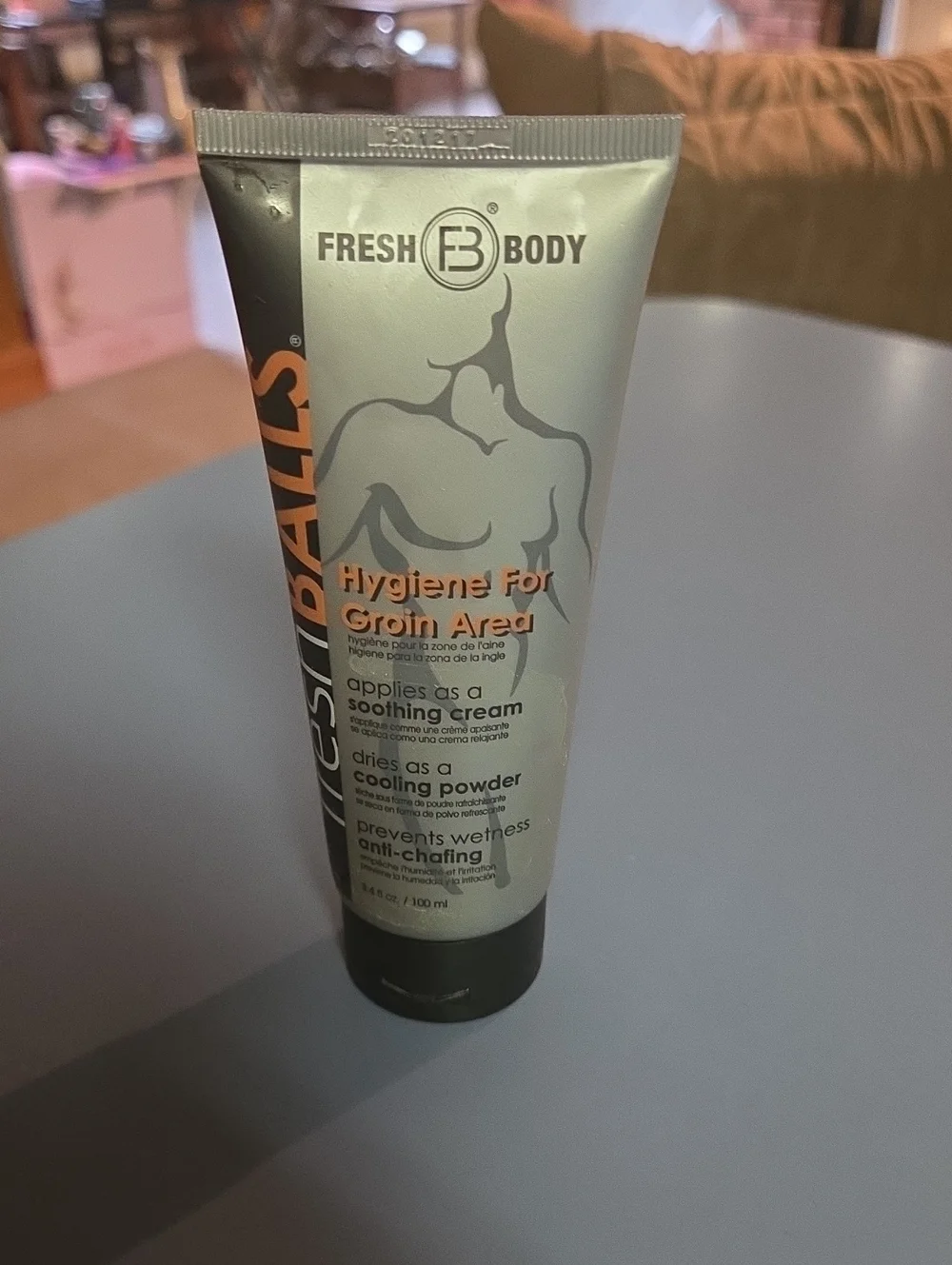 Fresh Balls Hygiene Cream for Groin Area — Gray Tube